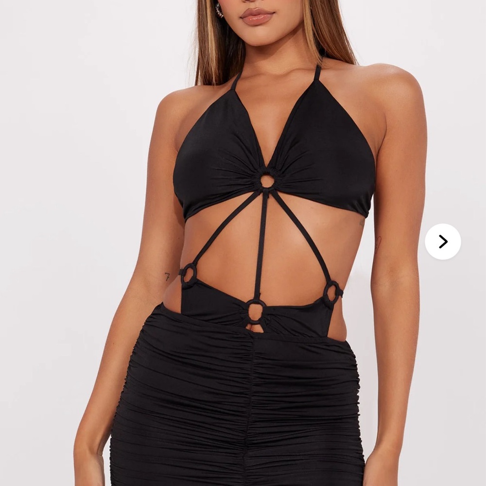 Too Be Free Mini dress Black Cut-Out Halter Dress - sold out